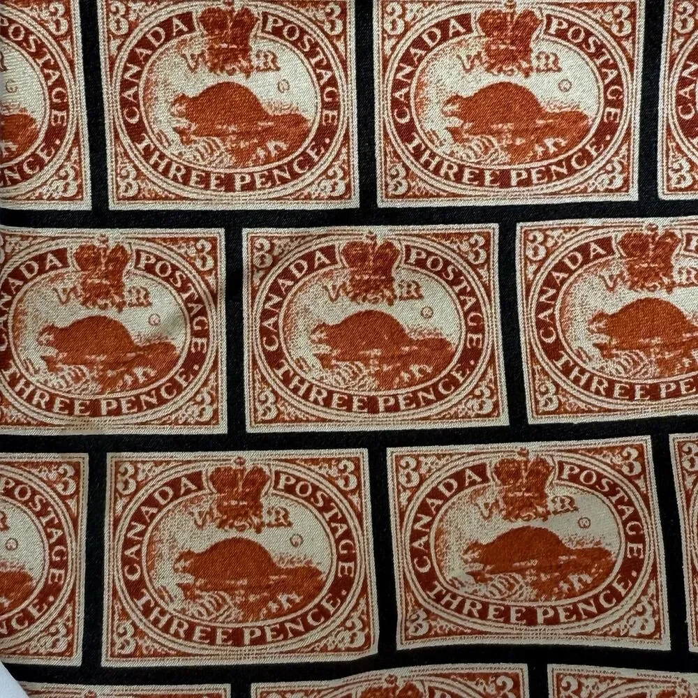 Museum Artifacts Province Of Canada 1851 First Postage Stamp 100% Silk Neck Tie